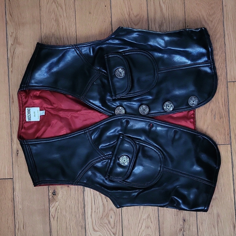 Moschino jeans faux leather vest